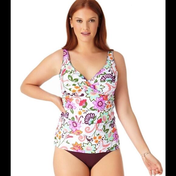 Anne Cole floral tankini top. NWT - Picture 8 of 16